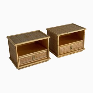 Rattan Nightstand from Dal Vera, 1970s, Set of 2