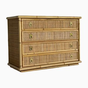 Rattan Chest of Drawers from Dal Vera, Italy, 1970s