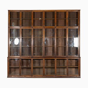 Oak Glazed Haberdashery Bookcase Cabinet, 1890