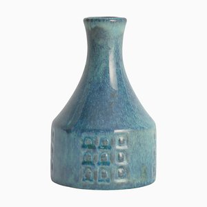 Modern Scandinavian Ceramic Vase with Shimmering Turquoise Glaze by Jie Gantofta, 1960s