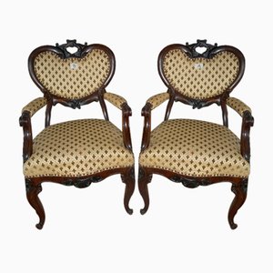 Louis Philippe Armchairs in Baroque Style, 1850, Set of 2