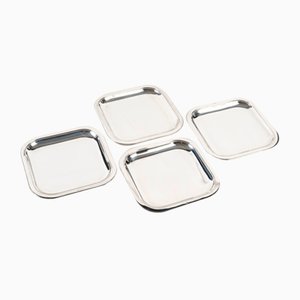 Art Deco Sterling Silver Plates, 1930, Set of 4