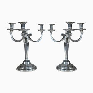 Mid 20th Century Le Lingot Candleholders in Pewter, 1950s, Set of 2