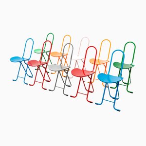 Dafne Folding Chairs by Gastone Rinaldi for Thema, 1980s, Set of 10