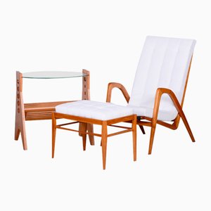 Set of Mid-Century Armchairs in Oak attributed to Jan Vanek, Czech, 1950s