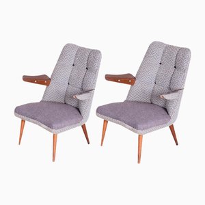 Set of Mid-Century Armchairs in Oak, Czech, 1950s