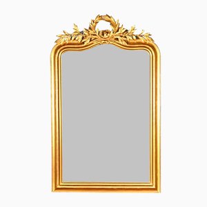 Espejo Luis XVI de madera dorada de finales del siglo XIX