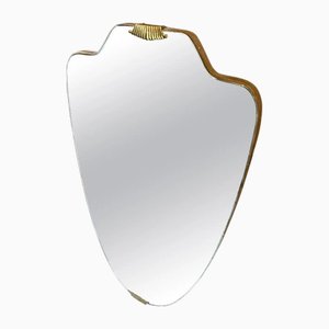 Mid-Century Modern Italian Brass Wall Mirror in the style of Gio Ponti, 1950s