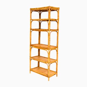 Beige Bamboo Bookcase, 1970s