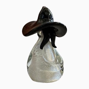 Modern Black and White Murano Glass Figure of a Mexican, 1980s