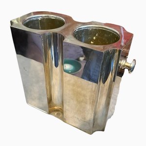 Mid-Century Modern Italian Silver Plated Double Wine Cooler, 1970s
