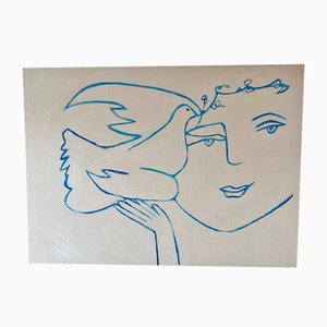 Bodasca, Composition d'après Picasso, Peinture Acrylique et Pastel sur Toile