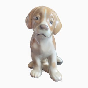 Figura de perro de porcelana de Niels Nielsen, años 20