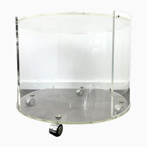 Mesa enrollable de vidrio acrílico, años 80