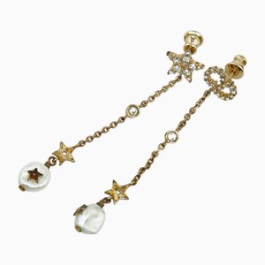 Aretes de perlas de imitación de diamantes de imitación CD Star de Christian Dior. Juego de 2