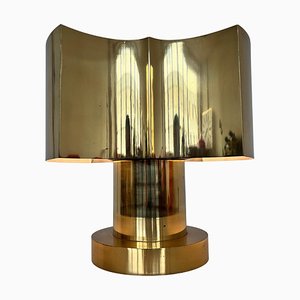 Große Design Tischlampe aus Messing, Tschechoslowakei, 1980er