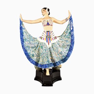 Art Deco Figure of Ruth Dancer in Costume attributed to Rosé for Goldscheider, 1920s