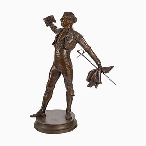 Escultura de bronce de un Toreador de principios del siglo XX