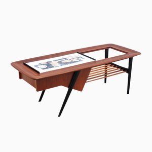Decorative Coffee Table with Bar by Alfred Hendrickx for Belform, 1950s