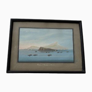 Artiste Napolitain, Isola d'Ischia e Procida, 19ème Siècle, Gouache, Encadrée