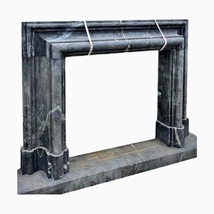 Art Deco Style Salvator Rosa Fireplace in Black Marble, 1890s