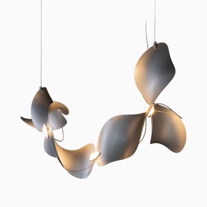 Dune 6 Hanging Lamp with Silver Anodized Shades from Moss