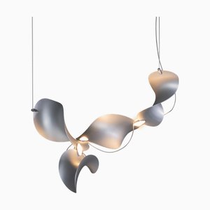 Dune 4 with Four Shades Handmade Hanging Lamp with Silver Anodized Shades by Moss