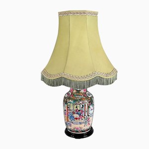 Lámpara Canton de porcelana, China, finales del siglo XIX