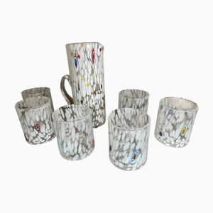 Set di bicchieri e caraffa di Murano Glass, set di 7