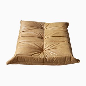 Pouf Togo en Cuir Marron Camel par Michel Ducaroy pour Ligne Roset