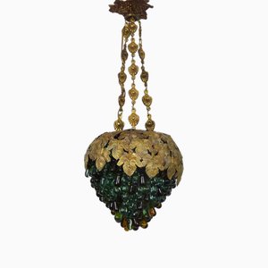 Lámpara de araña italiana vintage de cristal de Murano de Made Murano, años 50