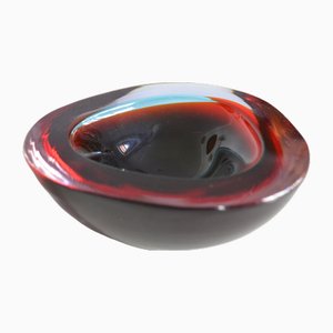 Red and Blue Murano Glass Bowl from Mandruzzato, 1960s