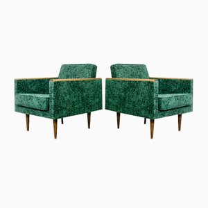 Polish Green Armchairs, 1970s, Set of 2