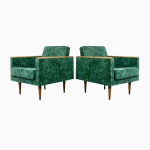 Set of Polish Green Armchairs, 1970s