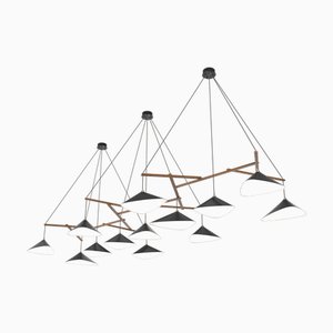 Emily Hanging Lamp with Semi Matte Metal Shades from Moss