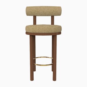 Collector Modern Moca Bar Chair in Safire 16 Fabric and Smoked Oak by Studio Rig