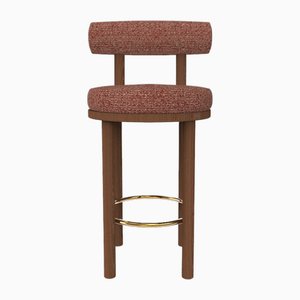 Collector Modern Moca Bar Chair in Safire 13 Fabric and Smoked Oak by Studio Rig