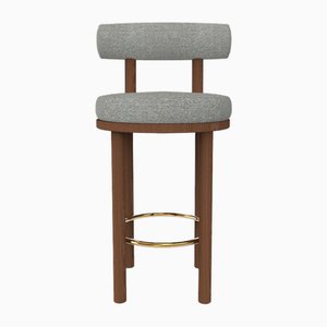 Collector Modern Moca Bar Chair in Safire 12 Fabric and Smoked Oak by Studio Rig