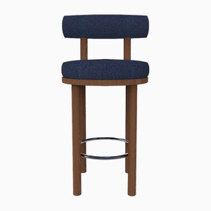 Collector Modern Moca Bar Chair in Safire 11 Fabric and Smoked Oak by Studio Rig