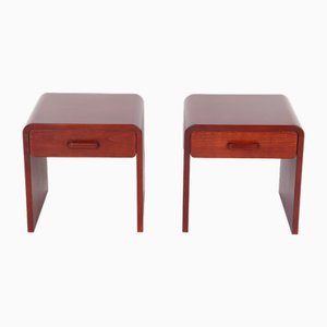 Danish Bedside Tables in Stained Beech Wood from Getama, Denmark, Set of 2