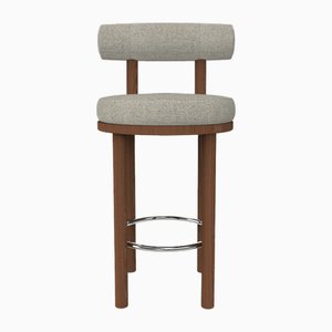 Collector Modern Moca Bar Chair in Safire 8 Fabric and Smoked Oak by Studio Rig