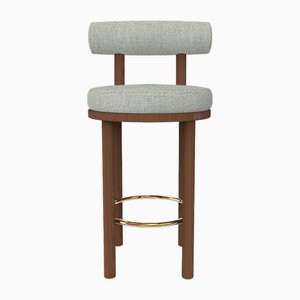 Collector Modern Moca Bar Chair in Safire 6 Fabric and Smoked Oak by Studio Rig