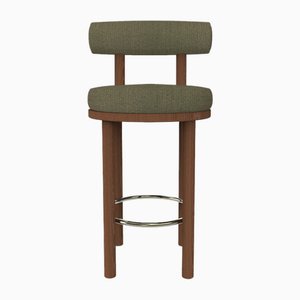 Collector Modern Moca Bar Chair in Safire 5 Fabric and Smoked Oak by Studio Rig