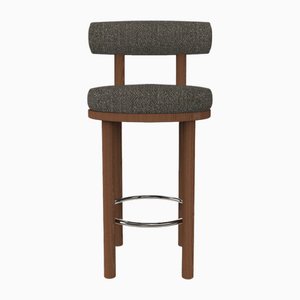 Collector Modern Moca Bar Chair in Safire 3 Fabric and Smoked Oak by Studio Rig