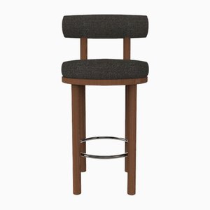 Collector Modern Moca Bar Chair in Safire 2 Fabric and Smoked Oak by Studio Rig