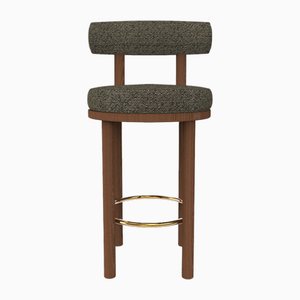 Collector Modern Moca Bar Chair in Safire 1 Fabric and Smoked Oak by Studio Rig