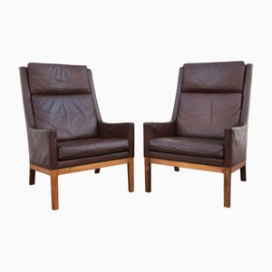 Set of High Back Easy Chairs by Kai Lyngfeldt Larsen for Søren Willadsen Møbelfabrik, 1950s