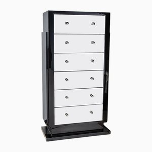 High Chest of Drawers in Black and White