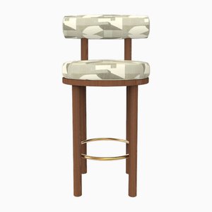 Collector Modern Moca Bar Chair in Alabaster Fabric and Smoked Oak by Studio Rig