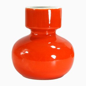 Vintage Space Age Orange Ceramic Vase, Belgium, 1970s